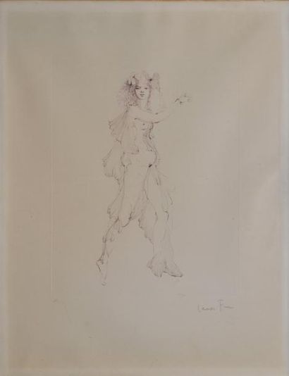 FINI Léonor, 1908-1996 Femme-fleur Eau-forte en violet, H.C., signée en bas à droite....