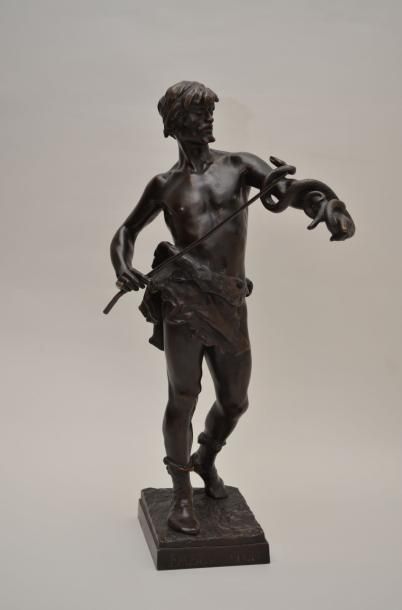 MARIOTON Eugène, 1854-1933 Fascinator Bronze à patine brun foncé (quelques usures),...
