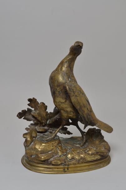 MOIGNIEZ Jules, 1835-1894 Oiseau Bronze anciennement patiné (patine très frottée,...