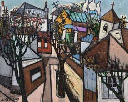 VENARD Claude, 1913-1999 Le Moulin de la Galette et le Sacré-Coeur Huile sur toile,...