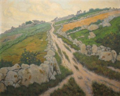 CHABAS Maurice, 1862-1946 Chemin à Port Manech Huile sur toile, signée en bas à gauche...