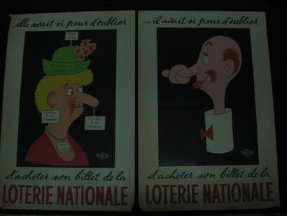 null DUBOUT - Loterie nationale Tentez votre chance. Deux affiches, imprimerie SEDEC....