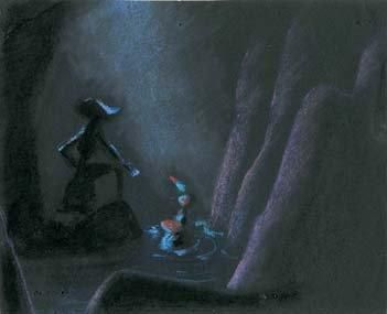 null PETER PAN - Studio Walt Disney, 1953. Etude au pastel du Capitaine Crochet et...