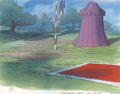 null ROBIN DES BOIS (Robin Hood) Studio Walt Disney, 1973. Décor de production avec...