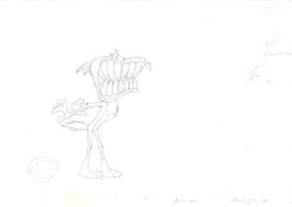 null BIP BIP ET LE COYOTE Dessin d'animation du Coyote. 29 x 41,5 cm.