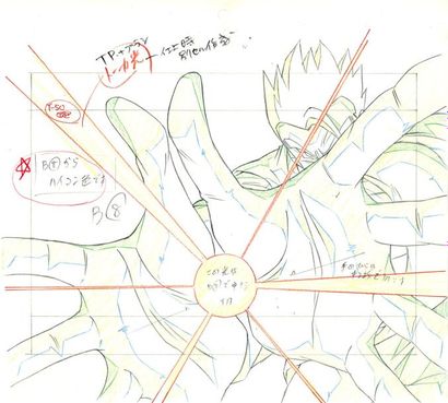 null DRAGON BALL Z - Studio Toei. Dessin d'animation de layout du kameha - meha....