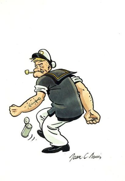 null DENIS Jean-Claude - Popeye Illustration représentant sa vision du célèbre marin....