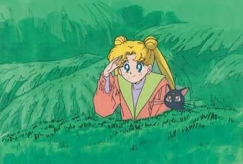 null SAILOR MOON - Toei. Cellulo de Sailor Moon sur son décor ori - ginal correspondant....