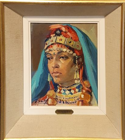 null VALES Edmond (1918-2001)

Buste de mariée marocaine,

huile sur Isorel, signée...