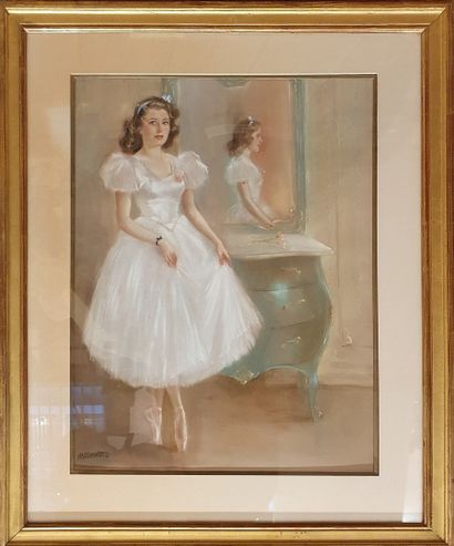 null MENKÈS Frédéric, 20th century,

Ballerina,

pastel on paper, signed lower left,...