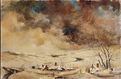 null KRUIZING Dirk (1885-1972)

Snowy plain, 

Oil on canvas signed lower right 

restorations...