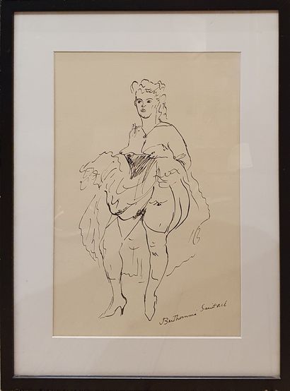 null BERTHOME SAINT-ANDRE Louis (1905-1977)

Danseuse du Moulin Rouge,

Encre signée...