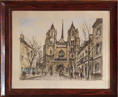 null MÉNÉTRIER Eric (XX)

View of a church

Watercolor on paper, signed lower left

insolation,...