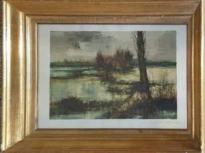 null LETELLIER Pierre (1928-2000) 

Tamaris at sunrise, 

Oil on canvas signed lower...