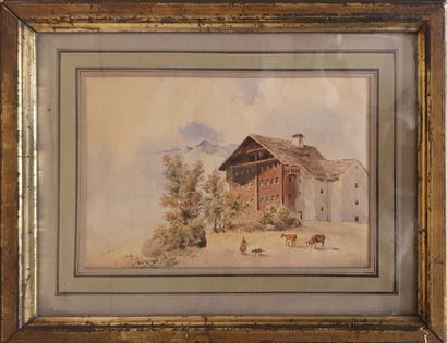 null JUNG Théodore (1803-1865)

Paysage au Châlet ,

Aquarelle en bas à droite ....