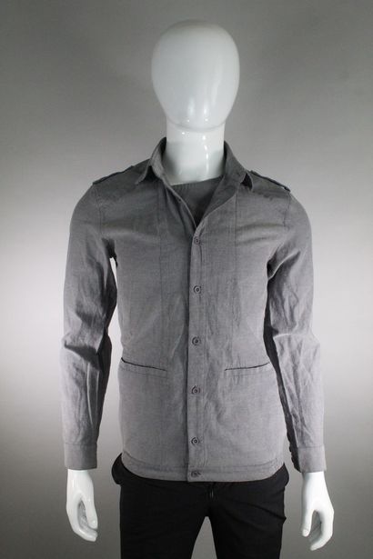 null PEOPLE'S MARKET 



Mouse grey cotton blend shirt/overshirt with fancy lapel...