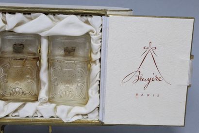  Perfume BRUYERE - " Character " - " Trendy " - " ? " 
Set of three colorless glass...