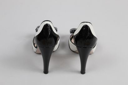 null SALVATORE FERRAGAMO



Pair of black and white glazed leather pumps open at...