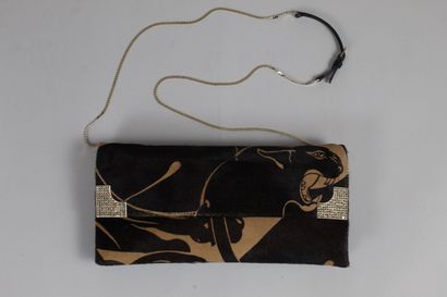 null VALENTINO 

Evening clutch bag in beige and brown colt with panther print and...