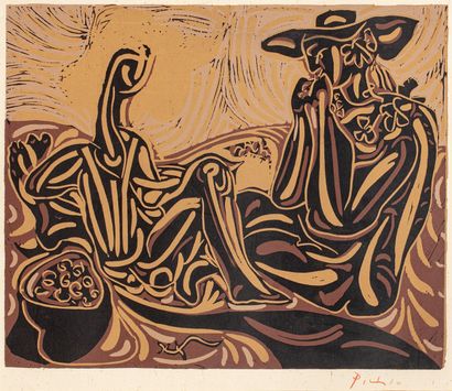 null 
PICASSO Pablo, after

The Harvesters

linocut in colors (slight insolation,...