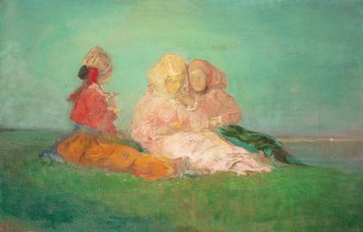 null CHMAROFF Paul, 1874-1950

Three young women sitting in the grass

oil on canvas...