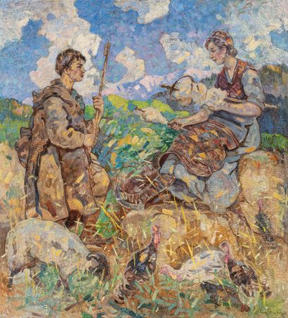 null THOMOPOULOS Epaminondas, 1878-1974

Shepherd and spinner

oil on canvas, signed...