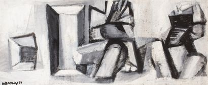 null BROGLY Colette, XXe siècle

Composition grise, 1971

peinture sur toile, signée...