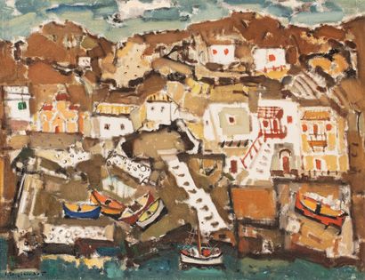 null SPYROPOULOS Jannis, 1912-1990

Fishermen's Village by the Sea, circa 1955

oil...