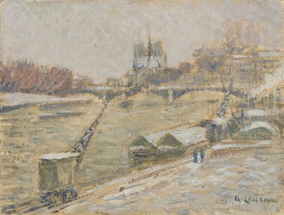null LOISEAU Gustave, 1865-1935

The quays towards Bercy in winter

oil on paper...