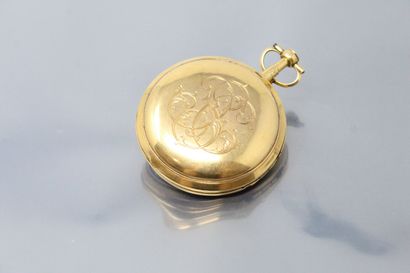 null ROMILLY in Paris

Early 19th century.

Gold watch. Round case on hinge, the...