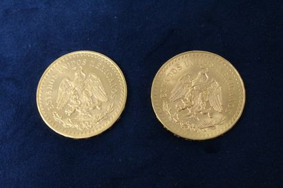 null 
Lot de deux pièces en or de 50 pesos 

TTB à SUP. 

Poids : 82.65 g. 


