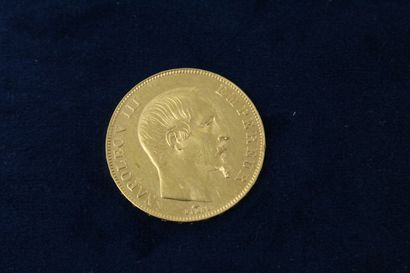 null 
Gold coin of 50 francs Napoleon III bareheaded. (1857 A)

TTB to SUP.

Weight:...