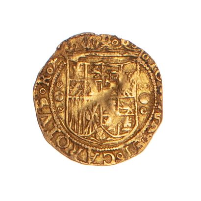 null SPAIN - CHARLES & JEANNE (1516-1556) 

1 escudo gold Granada G G. 

Fr : 152...