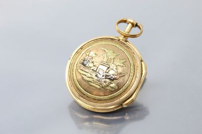 null ANONYMOUS

Late 18th century.

Gold watch. Round case on hinge, the back with...