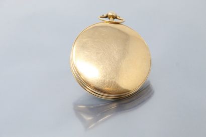 null ANONYMOUS

Early 19th century

Gold watch. Round case on hinge, smooth back....