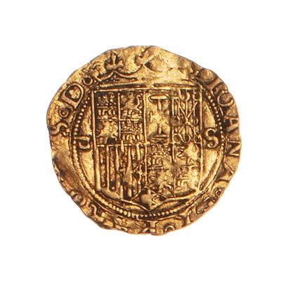  ESPAGNE - CHARLES & JEANNE (1516-1556) 
1 escudo or Seville "carré" et S 
Fr. :...