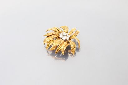 null VAN CLEEF & ARPELS

Cactus" corsage clip with an asymmetrical flower in 18K...