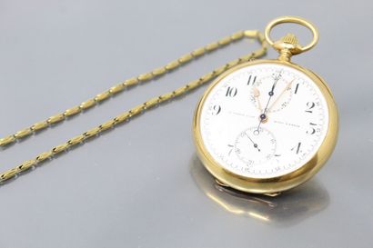 null 
L LEROY & Cie





Early 20th century.





Gold watch with chronograph. Round...