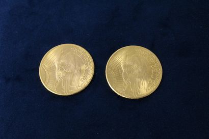 null 
Lot of two gold coins of 20 dollars "Saint-Gaudens - Double Eagle" (1926; 1927)



TTB...