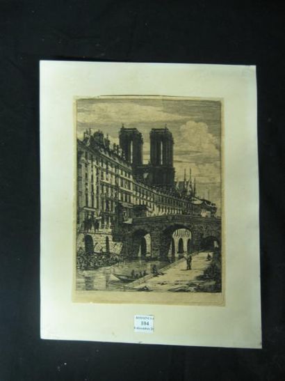 Charles MERYON Le petit pont, Paris (Delteil, H.J.L.Wright 24 IIe et / 7; Schneiderman...