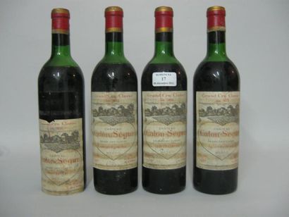 null 4 Bouteilles CH. CALON-SEGUR, 3° cru, Saint-Estèphe -- 1967 -- (LB)