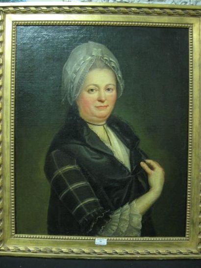 École FRANÇAISE, seconde Moitié du XVIIIe siècle Portrait de femme en buste, de trois-quart,...