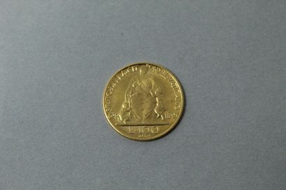 Pièce en or de 100 Lire Pie XII, An X, 1948....