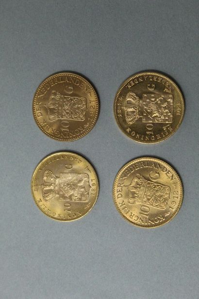 null Lot of gold coins including : 

- 10 Gulden Wilhelmina Youth 1897.

- 10 Gulden...