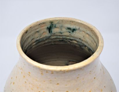 null Pierre ROULOT (1917-2007)

Vase en céramique vernissé beige à piqures ocres....
