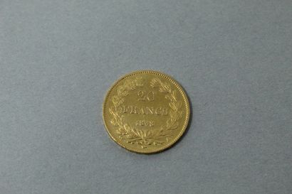 null Pièce en or de 20 Francs Louis Philippe Ier, (1848 A).

TTB.

Poids : 6.45 ...