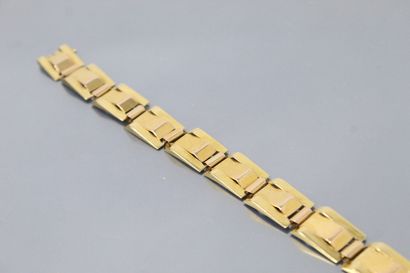 Bracelet tank en or jaune 18k (750) à maille...