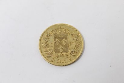 null Gold coin of 40 francs Louis XVIII (1817 A) 

TTB to SUP. 

Weight : 12.86 ...