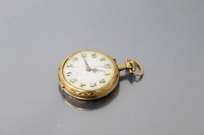 18k (750) yellow gold collar watch, white...