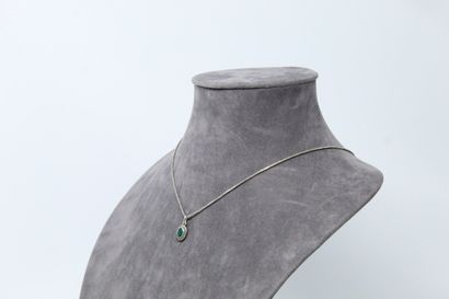 Oval pendant, silver setting, with a silver...